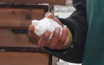 雪を掴む!